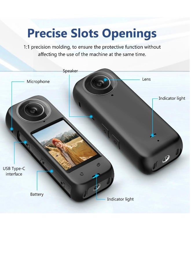 Generic - Protective Case with Lens Cap for Insta 360 X4, Silicone Camera Case Kit with Standard Lens Guard, Compatible with Insta360 X4 - Image 1