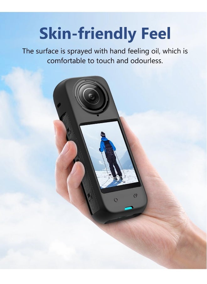 Generic - Protective Case with Lens Cap for Insta 360 X4, Silicone Camera Case Kit with Standard Lens Guard, Compatible with Insta360 X4 - Image 1