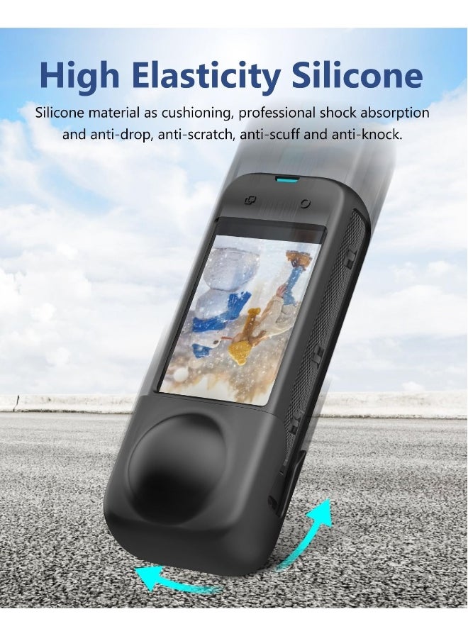 Generic - Protective Case with Lens Cap for Insta 360 X4, Silicone Camera Case Kit with Standard Lens Guard, Compatible with Insta360 X4 - Image 1