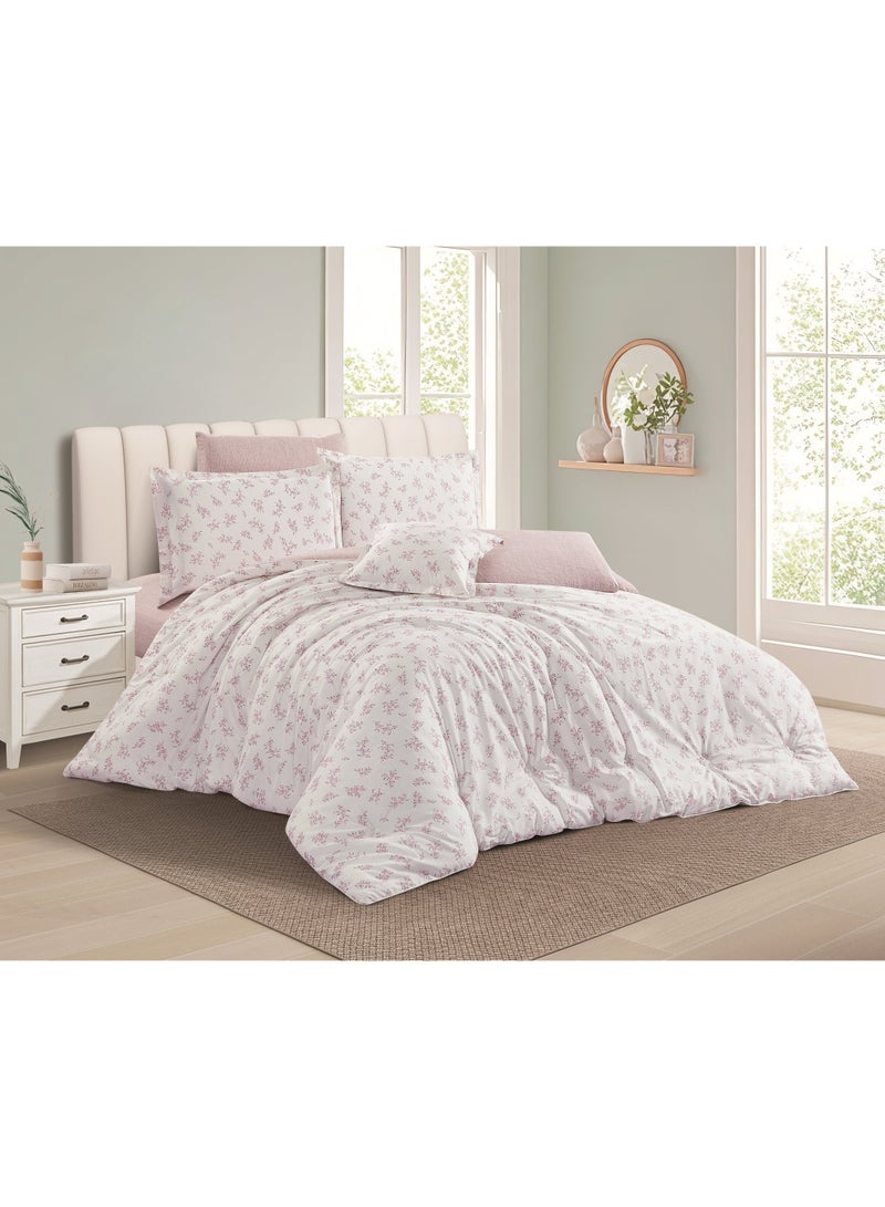 Hours Hours 4-piece comforter set, single size, 100% cotton, soft, double-sided, elegant design  - Image 1