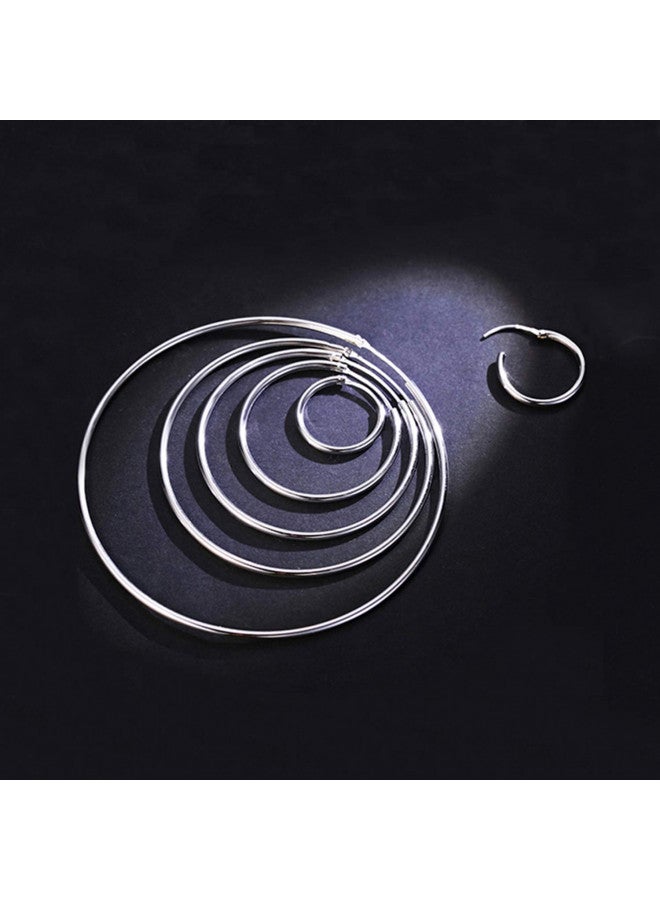 YFN Tiny Small Hoop Earrings Sterling Silver Polished Round Circle Endless Earrings Hoops 20MM - Image 2