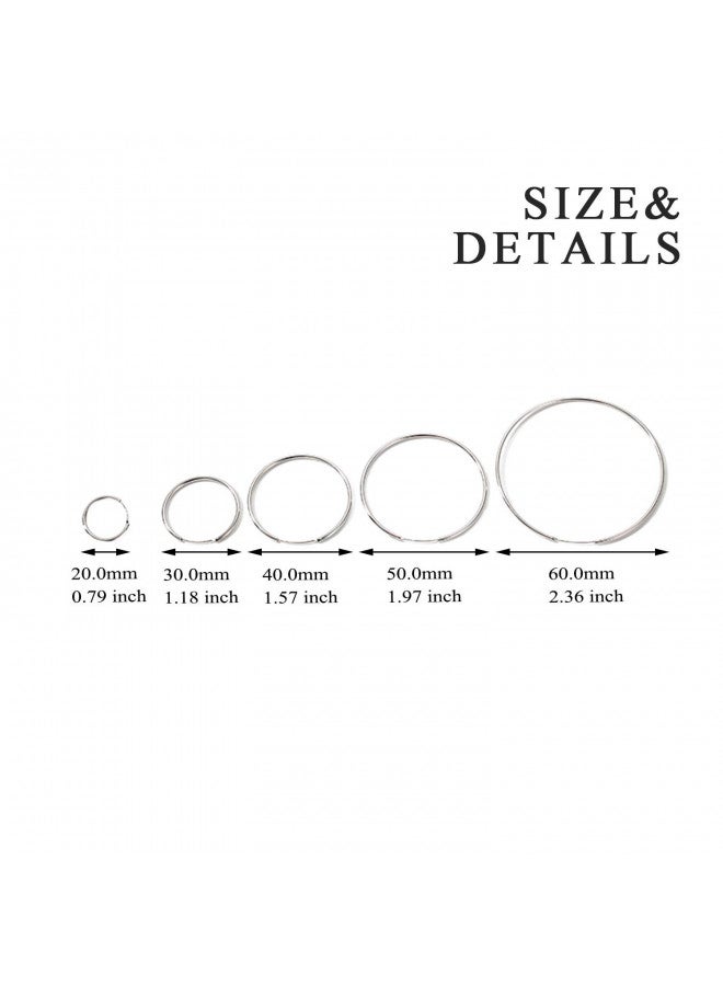 YFN Tiny Small Hoop Earrings Sterling Silver Polished Round Circle Endless Earrings Hoops 20MM - Image 4