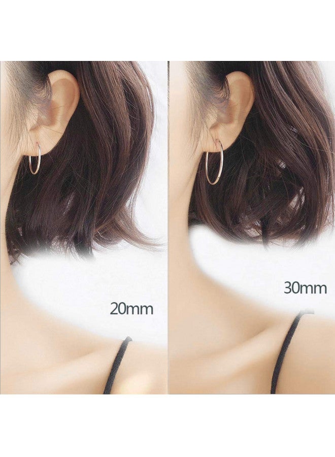 YFN Tiny Small Hoop Earrings Sterling Silver Polished Round Circle Endless Earrings Hoops 20MM - Image 1