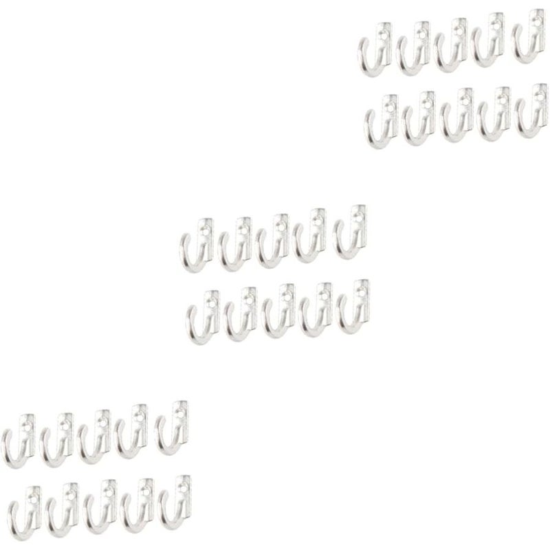 Mikikit 3pcs Silver Retro Single Prong Wall Hooks For Coats Hats Towels Vintage Decor - Image 1
