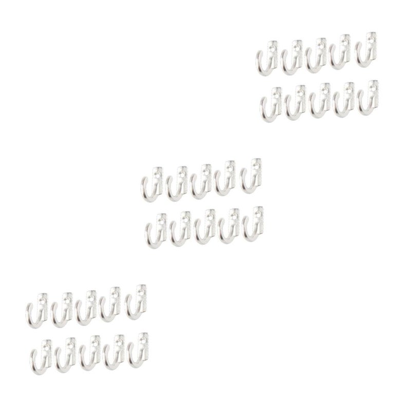 Mikikit 3pcs Silver Retro Single Prong Wall Hooks For Coats Hats Towels Vintage Decor - Image 2