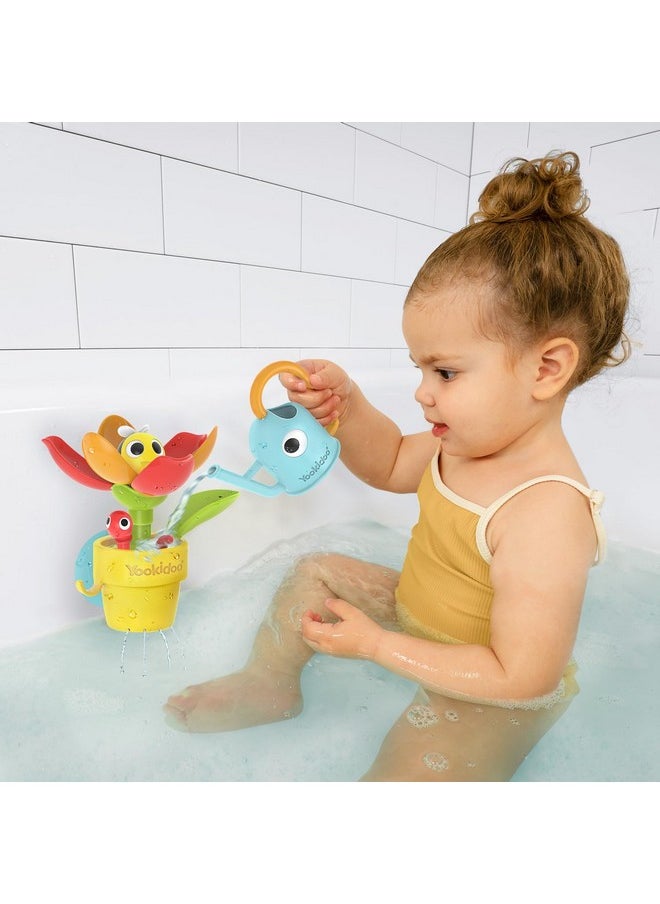 Yookidoo 40221 YOOKIDOO Flower Pot - Baby Bath Toy Garden Theme - Bath and Shower Game - Watering Can, Flower, Water Game - Baby Gift from 18 Months, Small  - Image 2