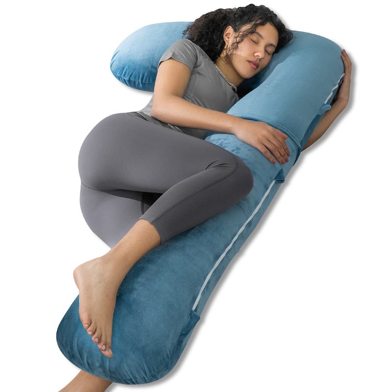 INSEN Cooling Pregnancy Pillow for Sleeping LShaped for Side Sleeper