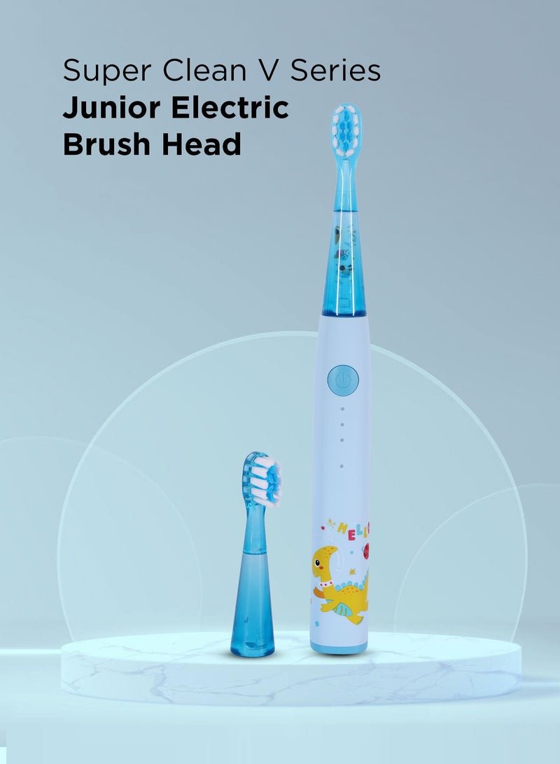 AFRA فرشاة أسنان كهربائية سوبر كلين V سيريز جونيور – زرقاء، قابلة للشحن، شعيرات متوسطة النعومة، للأطفال من 3 سنوات فما فوق - 601206 - Image 1