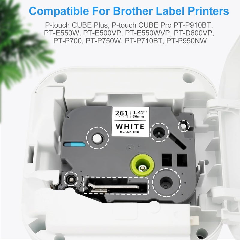 3X شريط لاصق بديل لـ Brother Tze-261 TZ-261 TZe261 36mm Tze أسود على أبيض شريط كاسيت مغلف متوافق مع Brother PT-3600 PT-550 PT-P900W PT-9500PC PT-D800W PT-P950NW - Image 3