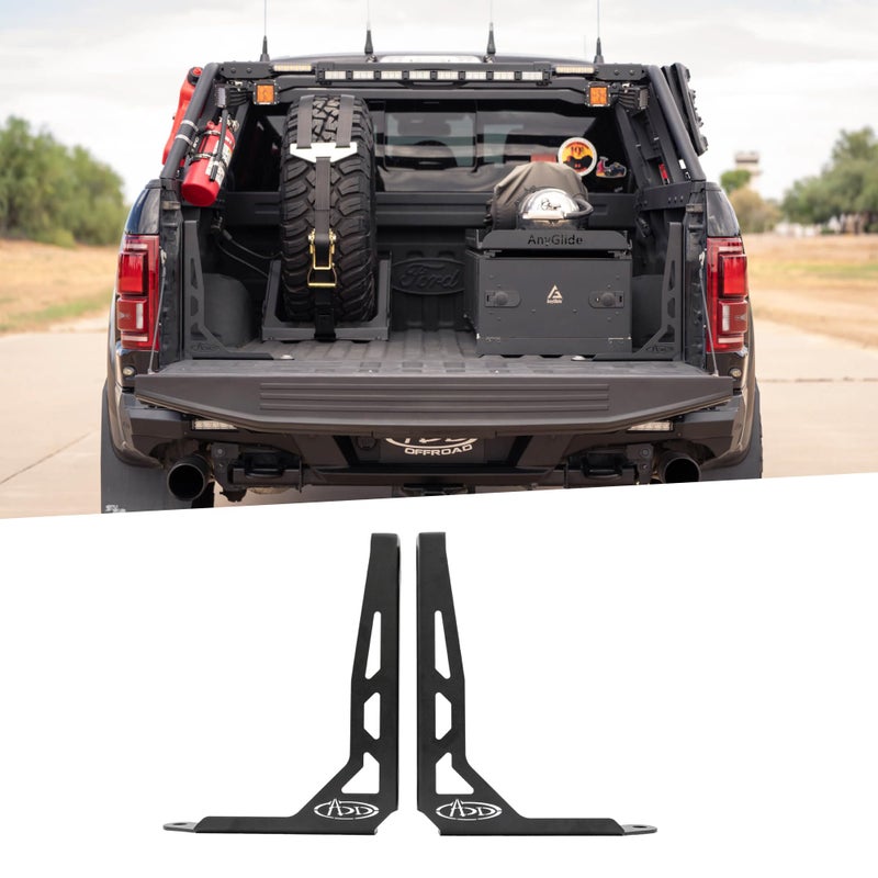 مثبتات قنوات سرير تصميمات الصحراء الإدمانية لفورد F150 2015-2020 وفورد F150 رابتور 2017-2020 تعزز ملحقات سرير الشاحنة على قمة الحامل مصنوعة في الولايات المتحدة الأمريكية