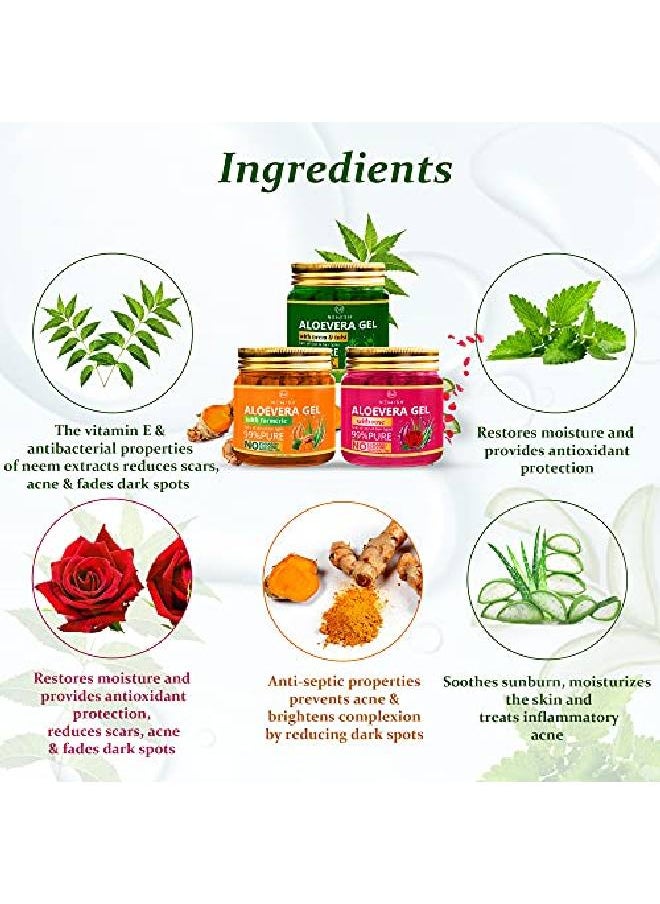 Newish ® Aloe Vera Gel for Face and Hair | 99% Pure Aloe Vera With Vitamin E Gel For Skin and Hair Pack of 3  - Image 5