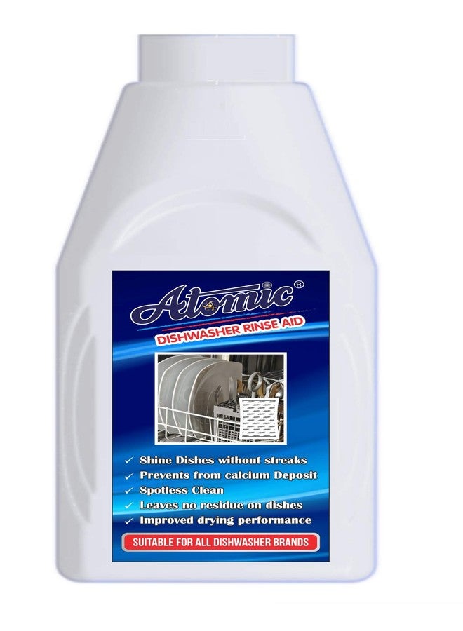 Atomic Dishwasher Rinse Aid Liquid 400 ml For Shine & Dry Dishes Sparkling with Lemon Fresh and Give Fortune of Finish to Crockery - Image 1