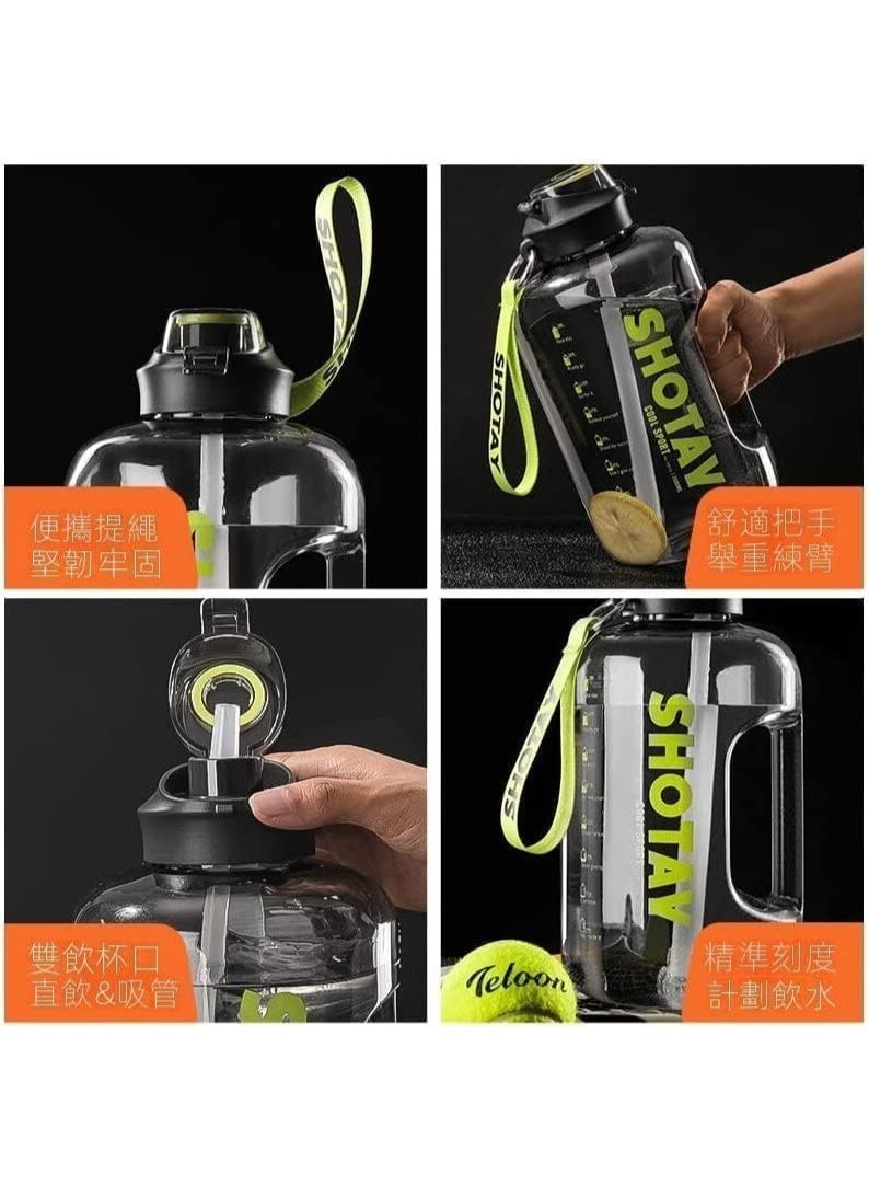 SHOTAY Sports Water Bottle 1.5L BPA-Free with Straw & Time Marker, Leakproof Motivational Water Bottle with Handle, Large Reusable Water Jug for Gym, Fitness, Hiking, Camping & Daily Use - Image 4