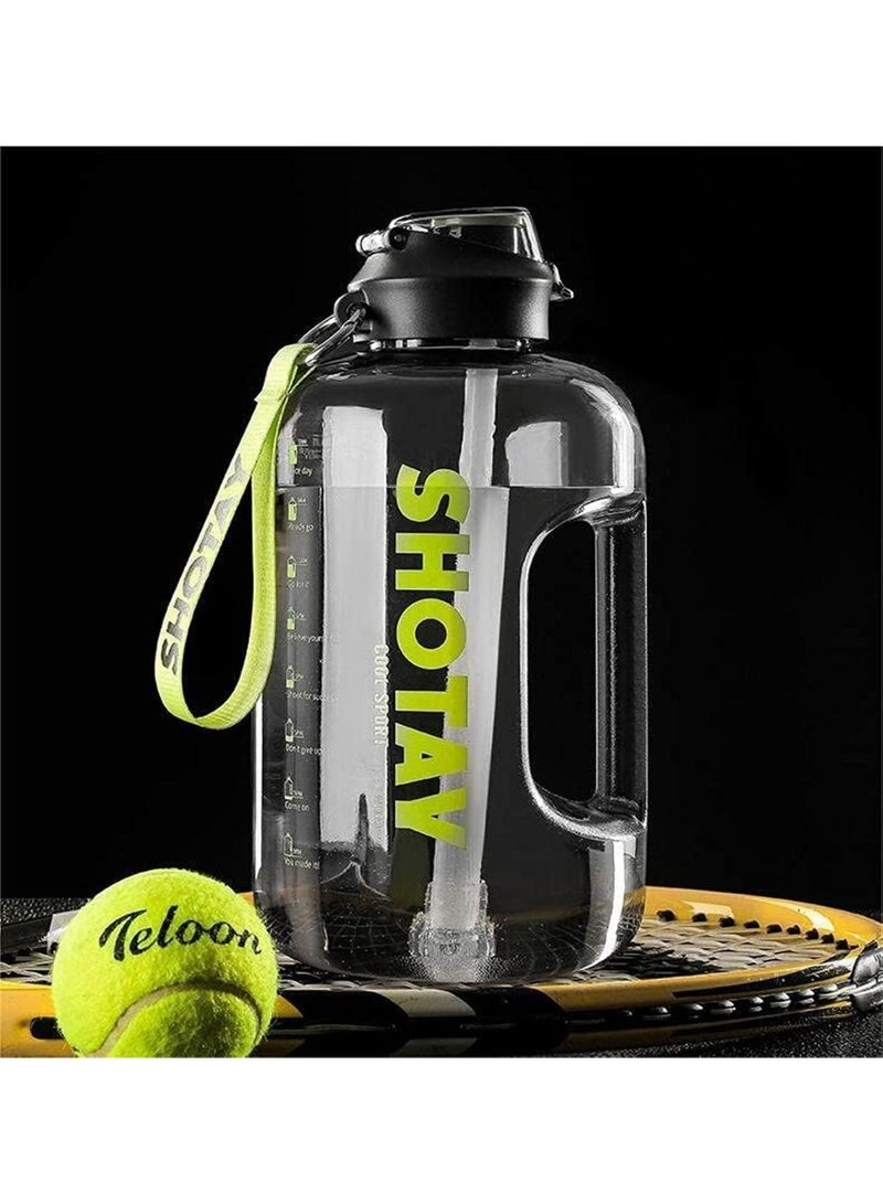 SHOTAY Sports Water Bottle 1.5L BPA-Free with Straw & Time Marker, Leakproof Motivational Water Bottle with Handle, Large Reusable Water Jug for Gym, Fitness, Hiking, Camping & Daily Use - Image 1