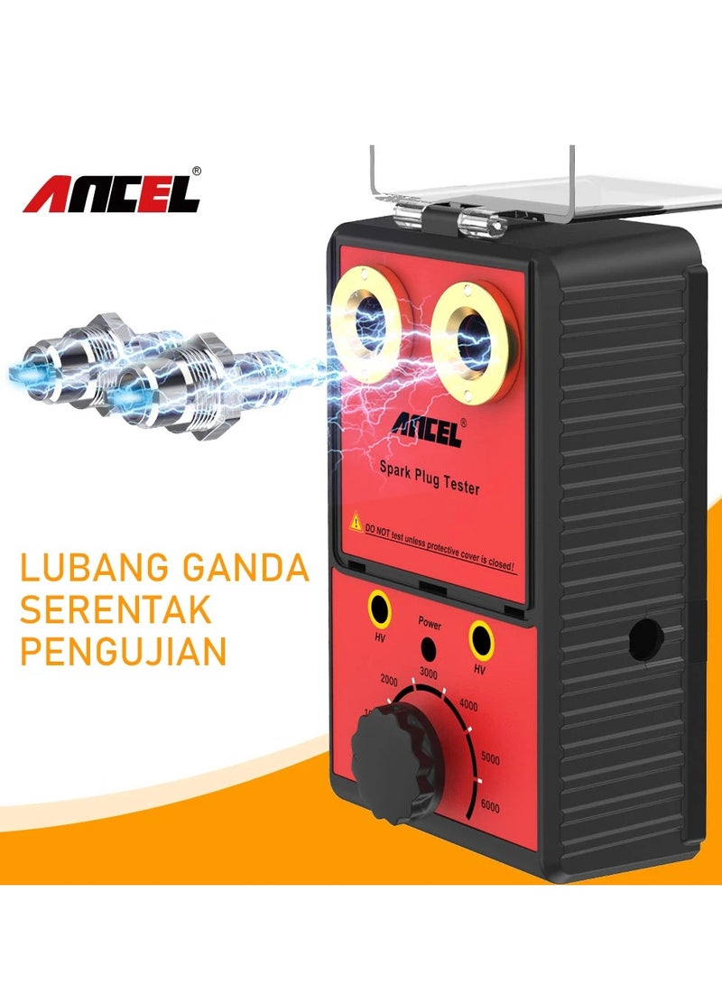 Ancel Car Spark Plug Tester, 110V 220V Ignition System Tester Double Hole Spark Plug Analyzer Automotive Scanner  - Image 2
