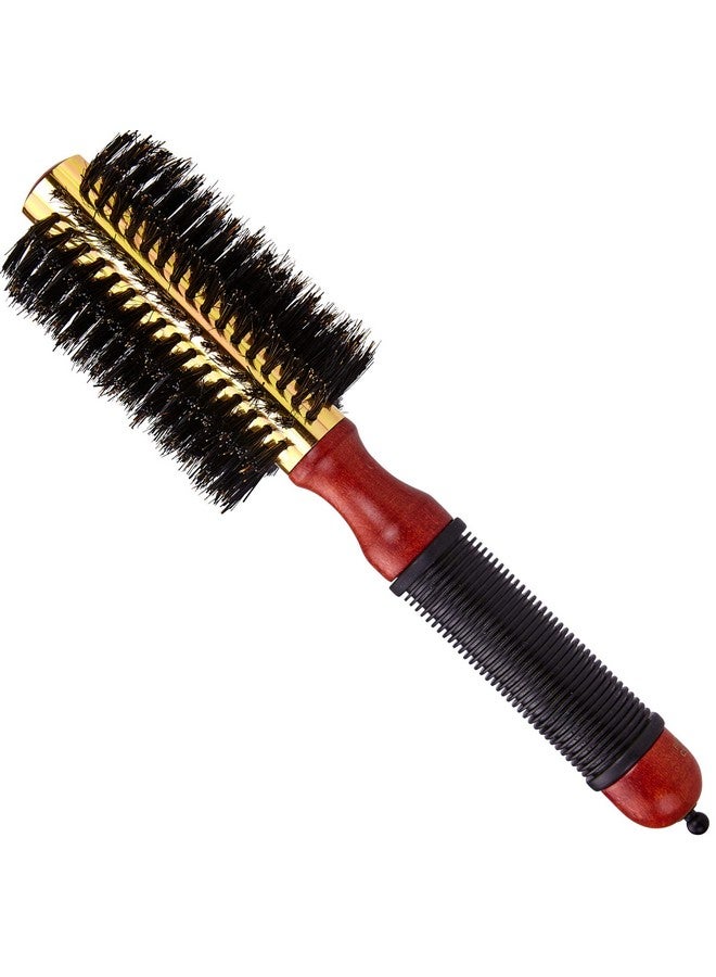 Round Blow Dry Brush - Boar Bristle, Thermal Metal Barrel, Professional Anti-Static Roller Hair Brush For Styling And Blow Drying - Bonus Sectioning Pick - 12 Row, 2.5” - By Cantor