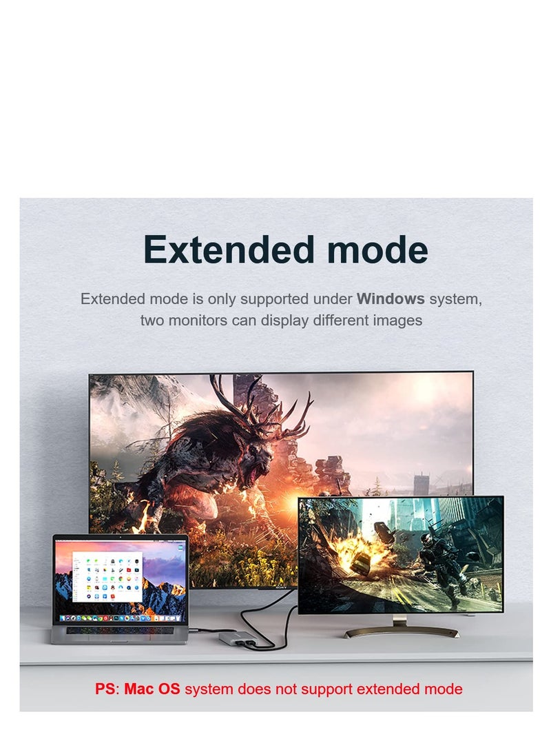 SOLARAE Dp to Dual Displayport Splitter, Dual 4K@60Hz Resolution, Converter Multi-Stream Transport (MST) Hub, DP to 2 Displayport Hub Multi Stream Transport Support 4K Resolution for Windows and Mac System - Image 5