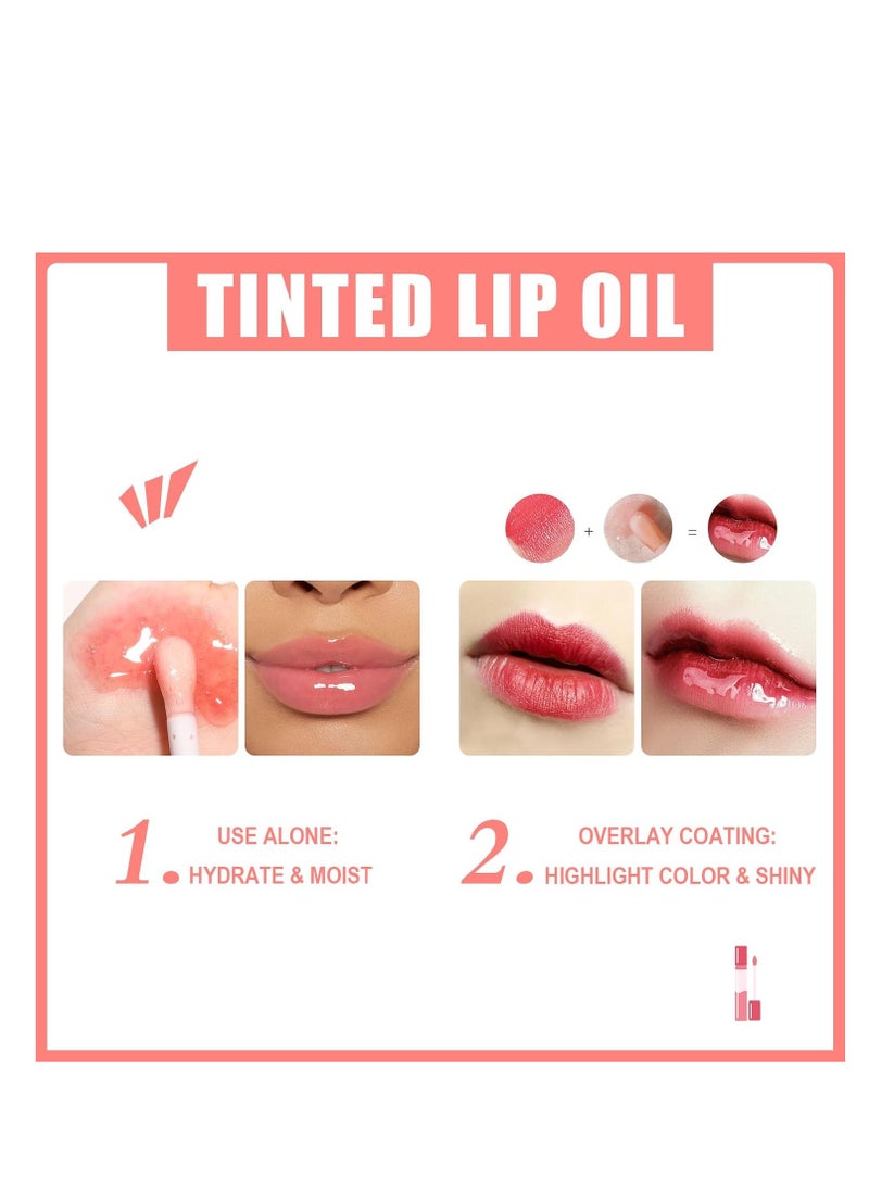 HelloKiss Lip Glow Oil Color Reviver Cherry Oil, Hydrating Lip Glow Oil Long-Lasting Nourishing Lip Gloss Moisturizing Non-Sticky Plumping Lip Stain Tinted Cherry Oil Lip Care (Ruby Red) - Image 5