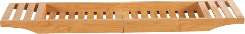 Vencier Foldable Bamboo Bath Tub Rack – Adjustable Bathroom Shelf, Tidy Tray & Storage Caddy Organiser for Relaxing Spa Bath (Natural) - Image 5