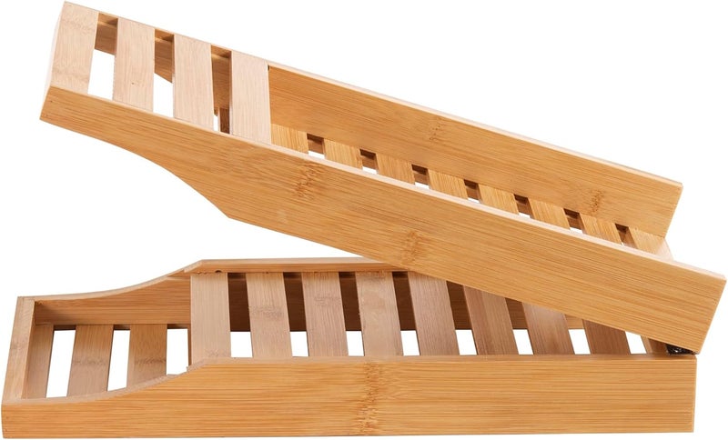 Vencier Foldable Bamboo Bath Tub Rack – Adjustable Bathroom Shelf, Tidy Tray & Storage Caddy Organiser for Relaxing Spa Bath (Natural) - Image 4