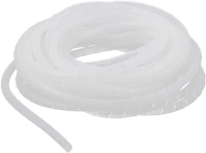 Divine Cable Wire Tidy Wrap Spiral Wrapping Band Organizer 6mm Dia 10M Clear White
