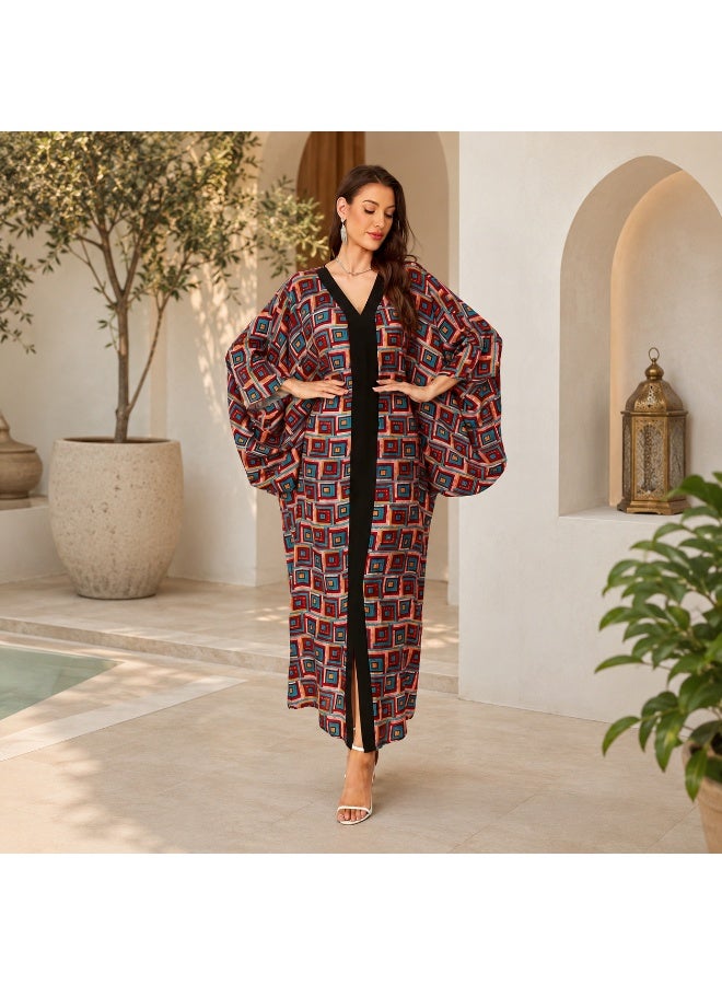 Women's Printed Kaftan - Lightweight Maxi Beach Cover Up & Nightwear - Image 4