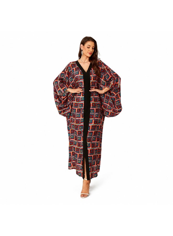 Women's Printed Kaftan - Lightweight Maxi Beach Cover Up & Nightwear - Image 2