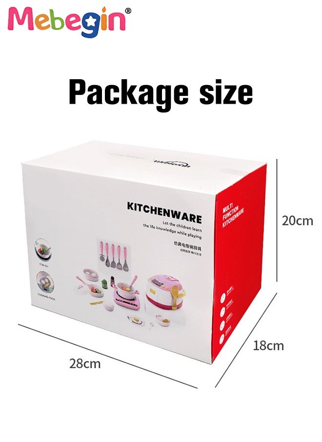 MEBEGIN - 23PCS Kitchen Playset, Pretend Cooking Toy Set with Rich Accessories, Realistic Induction Cooker Toy with Sounds, Creative Kitchen Toy, Early Education Toys, Ideal Gift for Kids - Image 1