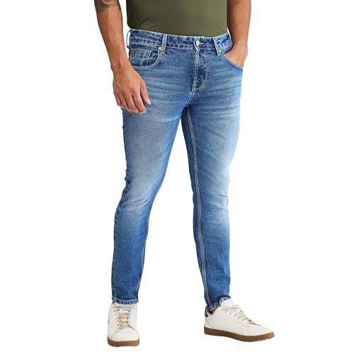 Spykar Men's Slim Fit Mid Rise Casual Jeans Light Blue - Image 4