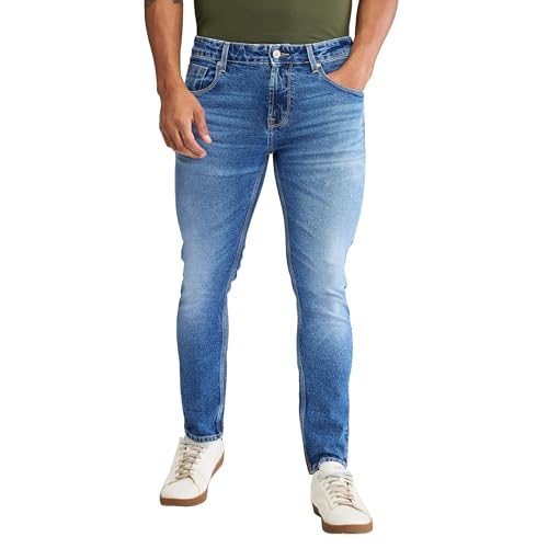 Spykar Men's Slim Fit Mid Rise Casual Jeans Light Blue - Image 1