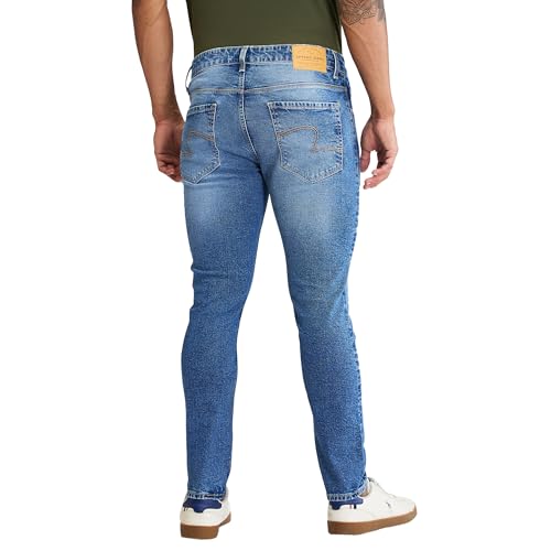 Spykar Men's Slim Fit Mid Rise Casual Jeans Light Blue - Image 3