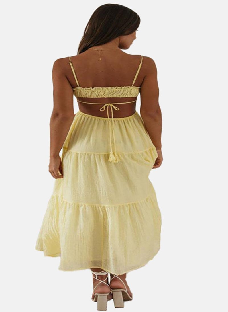 YUNIQEE Tiered Yellow Maxi Dress  - Image 3