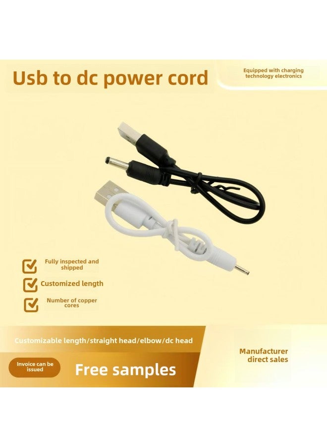 DC Line Usb To Dc Power Line Round Hole Round Head 5.5/3.5 Line Desk Lamp Toy Massager Dc Matching Machine Charging Line-Color:Black-Length:0.2m -usb To Dc Power Cord  - Image 1