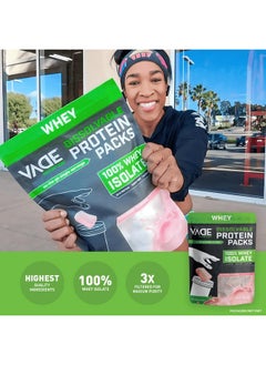Health & Household Vade Nutrition Dissolvable Protein Packs | Strawberry Milkshake Whey Isolate Protein Powder, On-The-Go, Low Carb, Low Calorie, Lactose Free, Gluten Free, Fat Free, Sugar Free, Lean, 30 Servings  - Image 3
