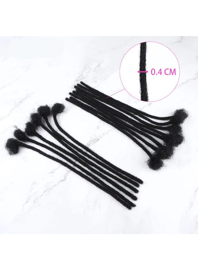 MIUULAAR Dreadlock Extensions Human Hair 18 Inch 04cm Thickness 30 Strands Locs Extensions Real Human Hair Natural Black for Women Men Kids Full Handmade Permanent Locs Can Be Dyed and Bleached - Image 3