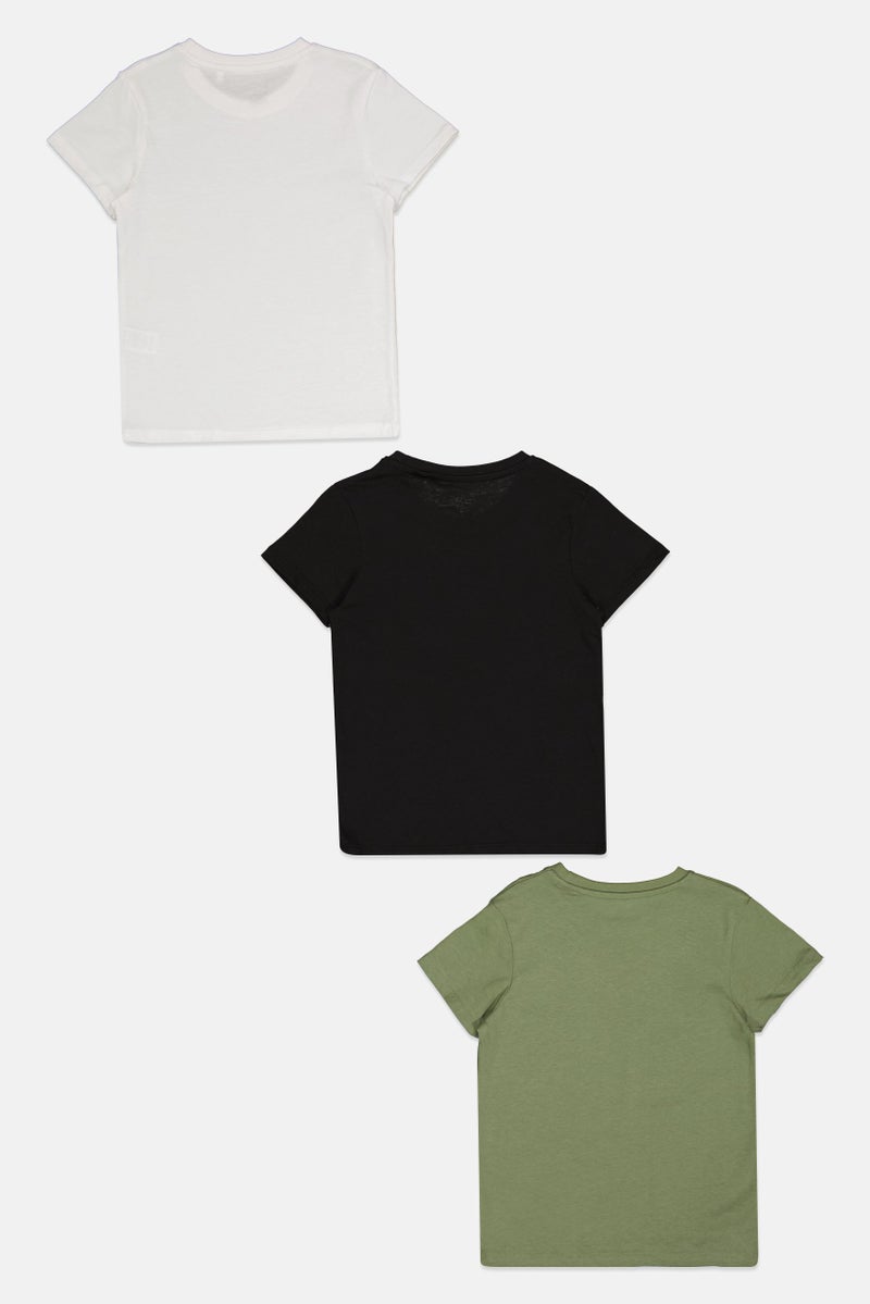 English Laundry Kids Boy 3 Pcs Short Sleeves Plain T-Shirt, Multicolor - Image 2