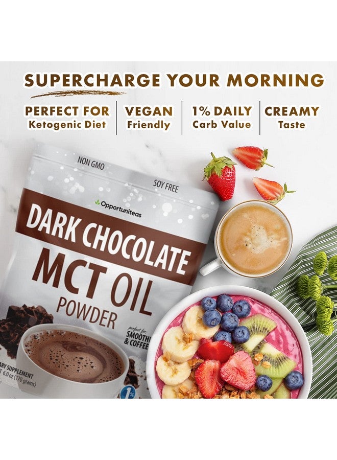 Opportuniteas MCT Oil Powder, Keto Creamer for Coffee, Drinks&Smoothies, Low Carb Keto Friendly, Boost Energy&Mental Focus, Supplement for Ketogenic Diet, Gluten Free&Non-GMO, Dark Chocolate 6 oz - Image 3