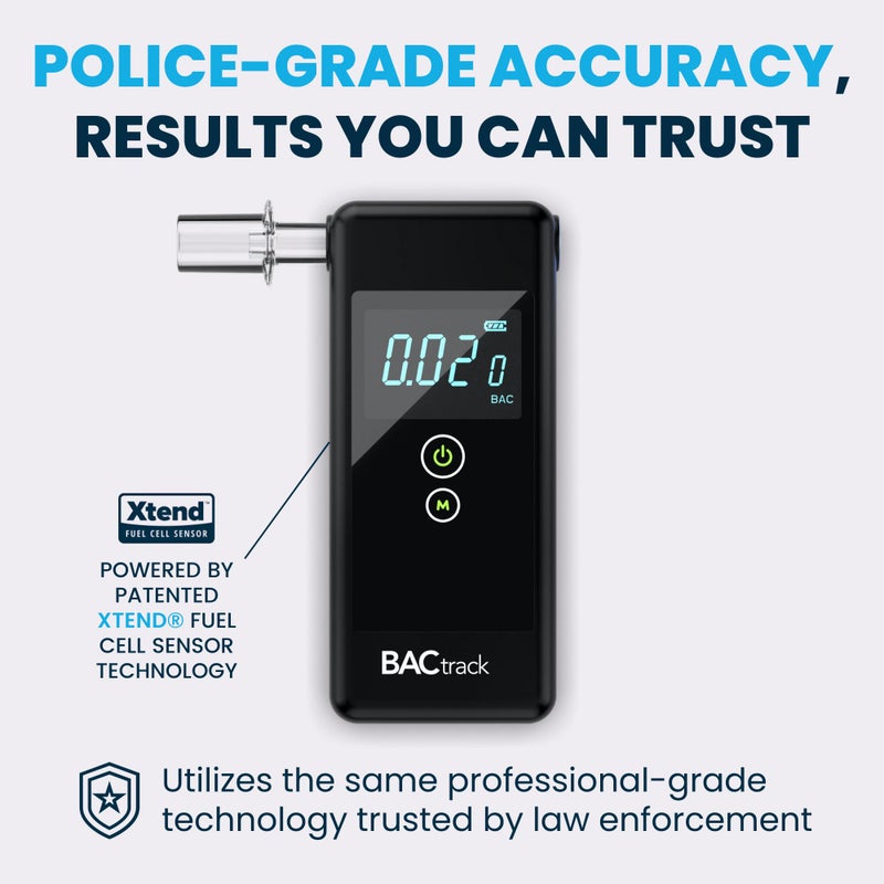 BACtrack جهاز BACtrack Trace لاختبار التنفس (عبوة 2) | دقة احترافية | متوافق مع DOT و NHTSA | جهاز محمول لاختبار الكحول في التنفس للاستخدام الشخصي والمهني - Image 2