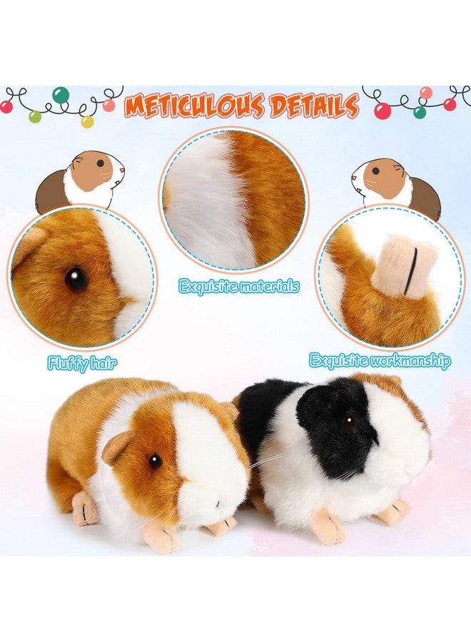 Aoriher 2 Pieces 8 Inch Cute Guinea Pig Plush Toys Stuffed Realistic Stuffed Animals Soft Guinea Pig Doll Toys Decor For Boys Girl Themed Party Supplies (Black, Yellow) - Image 3