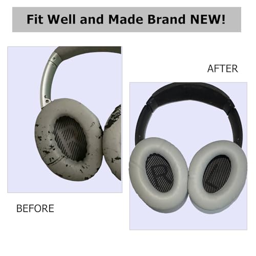 Cypher.V Headphones Replacement Ear Pads,for Bose Quietcomfort QC15 QC25 QC35 35 ii (Grey) - Image 5