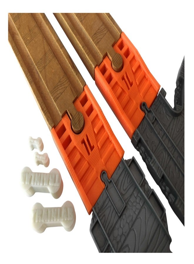 TrainLab Thomas Take-n-Play to Wooden Railway Train Track Adapters with Dog Bones (Orange) - Image 3