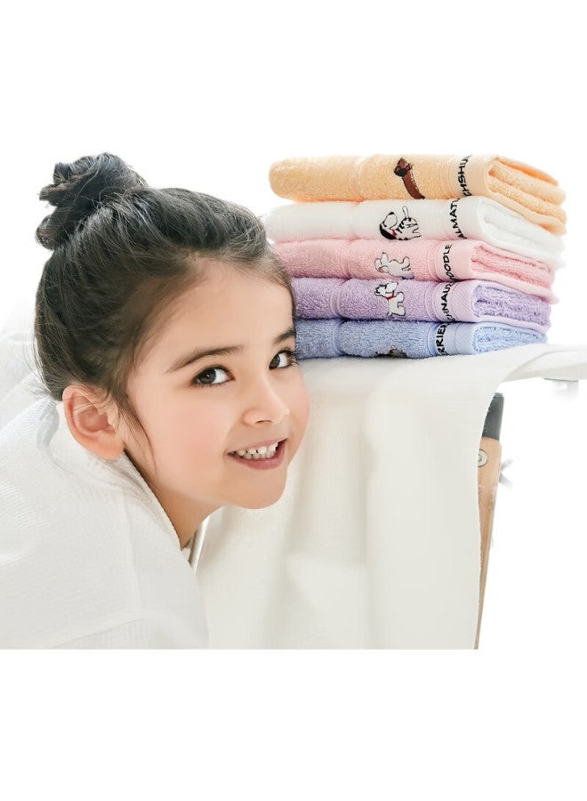 Grace Pure Cotton Children'S Face Towel, Comfortable And Soft, Cute Dog Design, For Home Use, Pack Of Four - Image 2