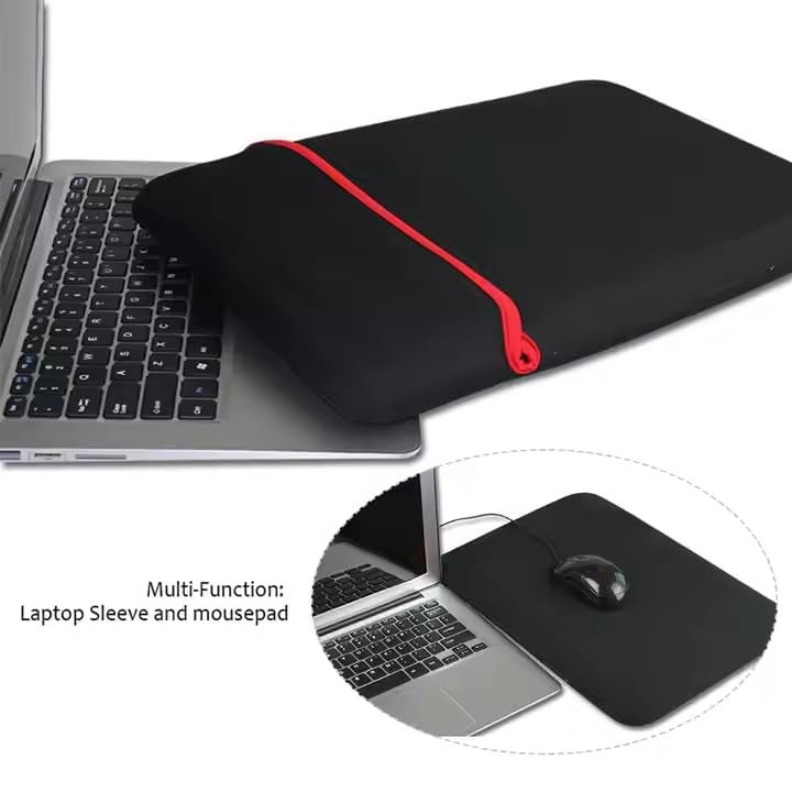 Aliens 15.6 Inch Reversible Laptop Sleeve, Slim Fit Neoprene Material Zipperless Dual Color Laptop Case Cover Bag for MacBook, Asus, Acer, Lenovo, Dell, HP,Tablet,ipad Also Use as Mousepad(Red/Black) - Image 3