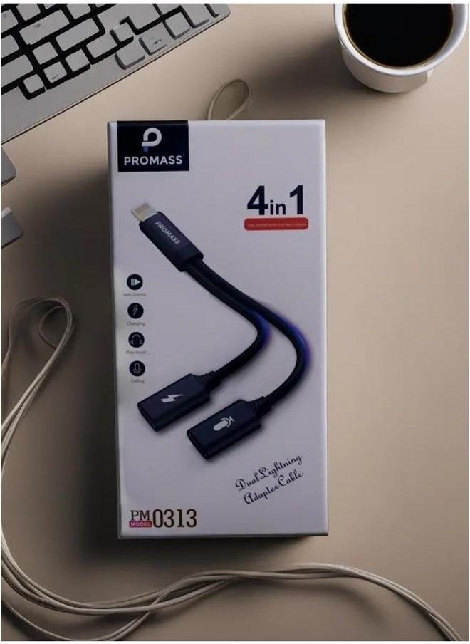 PROMASS - Dual Lightning Adapter Cable for Effortless Device Integration and Simultaneous Charging - Image 1