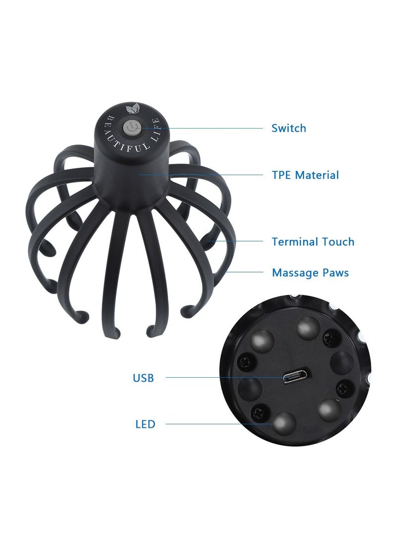 Generic - Electric Octopus Claw Head Massager Scalp Therapeutic Head Scratcher Relief Stress Fatigue Vibration Bluetooth Hair Stimulation - Image 1