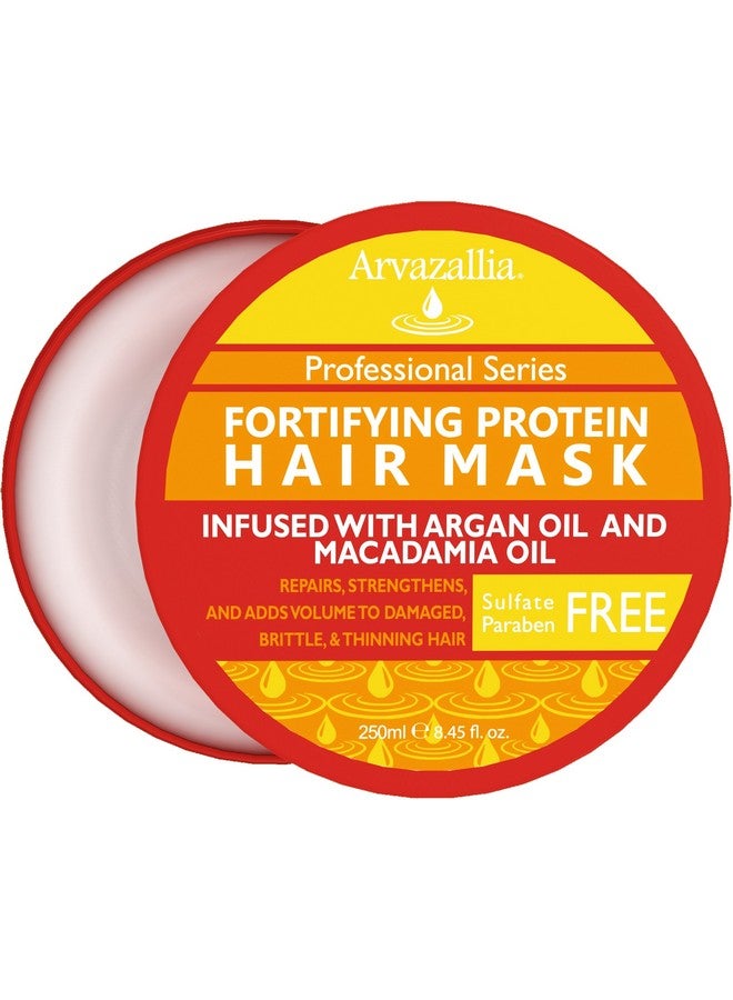 Arvazallia Fortifying Protein Hair Mask and Deep Conditioner with Argan Oil and Macadamia Oil Hair Repair Treatment for Damaged, Brittle, or Thinning Hair - Promotes Natural Hair Growth - Image 1