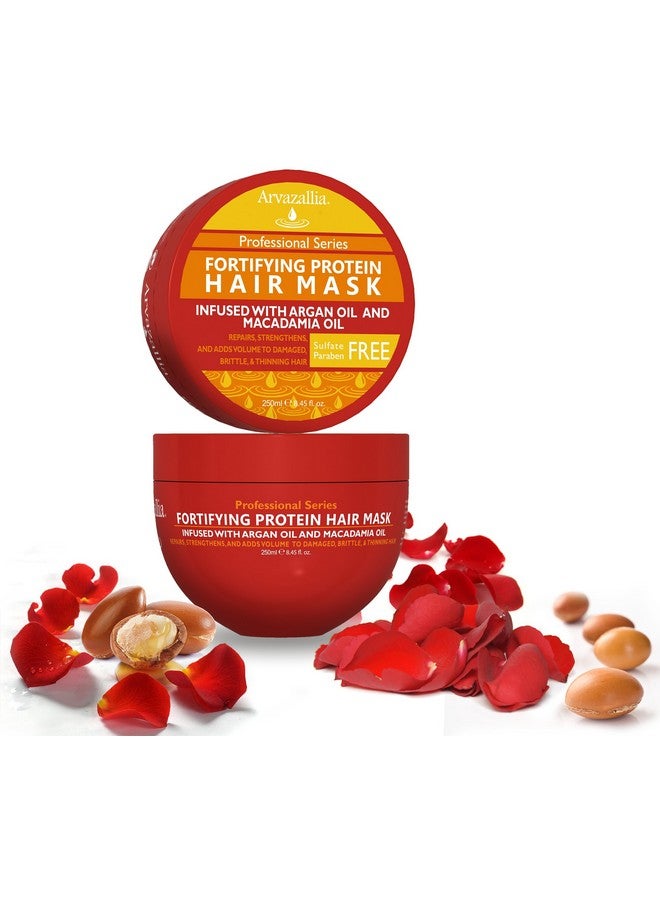 Arvazallia Fortifying Protein Hair Mask and Deep Conditioner with Argan Oil and Macadamia Oil Hair Repair Treatment for Damaged, Brittle, or Thinning Hair - Promotes Natural Hair Growth - Image 4