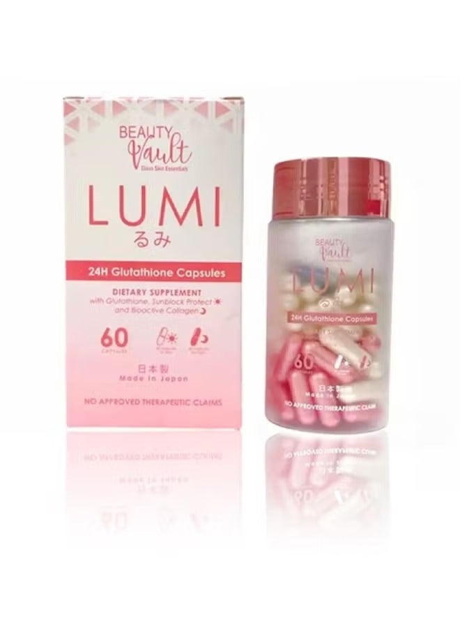 BEAUTY Vault LUMI 24H Glutathione Capsules, 60 Capsules