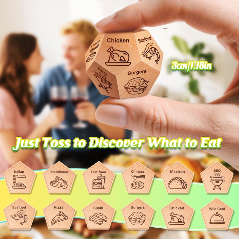Winzwon Easter Basket Stuffers Gifts for Teens Mens Adults, Dad Gifts for Fathers Day, Winzwon Date Night Food Decision Dice, Anniversary Birthday Wedding Couples Gifts for Him Women Boyfriend Girlfriend - Image 4