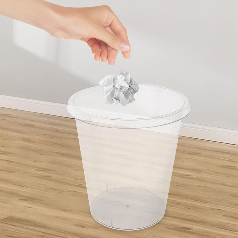 Large Plastic Trash Can No Lid Wastebasket For Bedroom Bathroom Office Household Use - Image 5